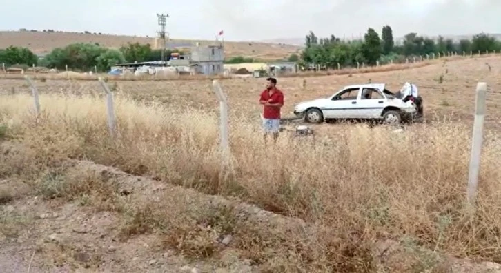 Gaziantep’te yoldan çıkan otomobil tarlaya uçtu: 1 yaralı