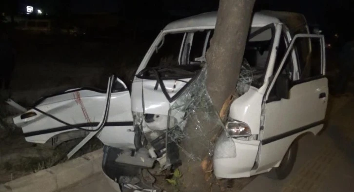 Kontrolden çıkan araç ağaca çarptı: 7 yaralı
