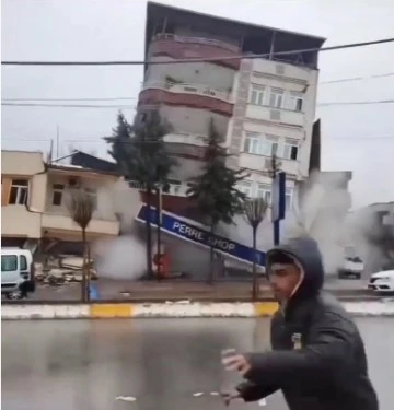 6 Şubat depreminde yıkılan binanın ve panik anlarının görüntüsü ortaya çıktı