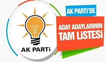 AK Parti'den Milletvekilliği için Adayların tam listesi