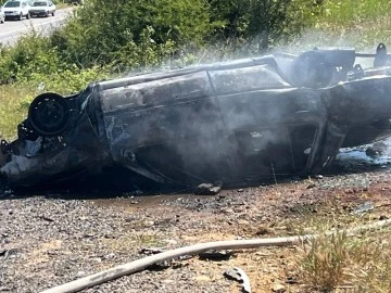 Feci kaza: Araç sürücüsü yanarak can verdi, 7 kişi yaralandı