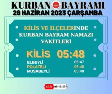 Kilis'te Bayram namazı saati Sabah 05,48