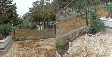 Kilis'te hırsızlar mezarların demirlerini çaldılar