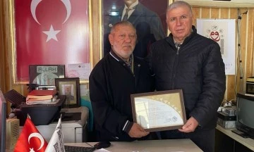 Muhtar Zaptiyeoğlu’na teşekkür belgesi