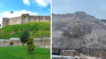 Tarihi kale depremde hasar aldı, doludan kurtuldu