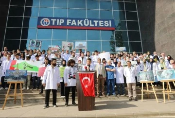 Tıp Fakültesi öğrencilerinden Türk-Filistin Dostluk Hastanesi’nin bombalanmasına tepki